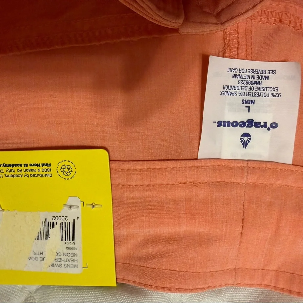 🩳♥️🔥 NWT O’Rageous Men’s Swim Trunks Size L Coral Orange Board Shorts Beach